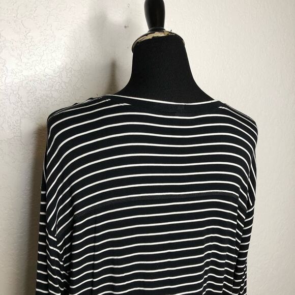 Cabi black white striped jersey knit top size Small #4005 - Picture 9 of 12